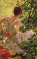 Woman dressing foremost Sweden Anders Zorn